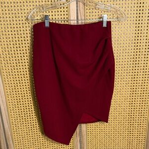 Asymmetrical Burgundy Women's Skirt